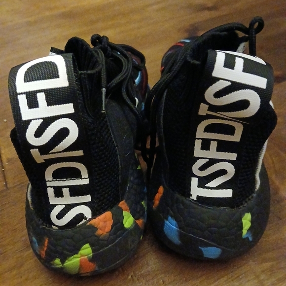 TSFD Hi Top Sneakers/Tennis Unisex Men  , black, Size 8  (41)  Paint Splatter - Picture 7 of 8